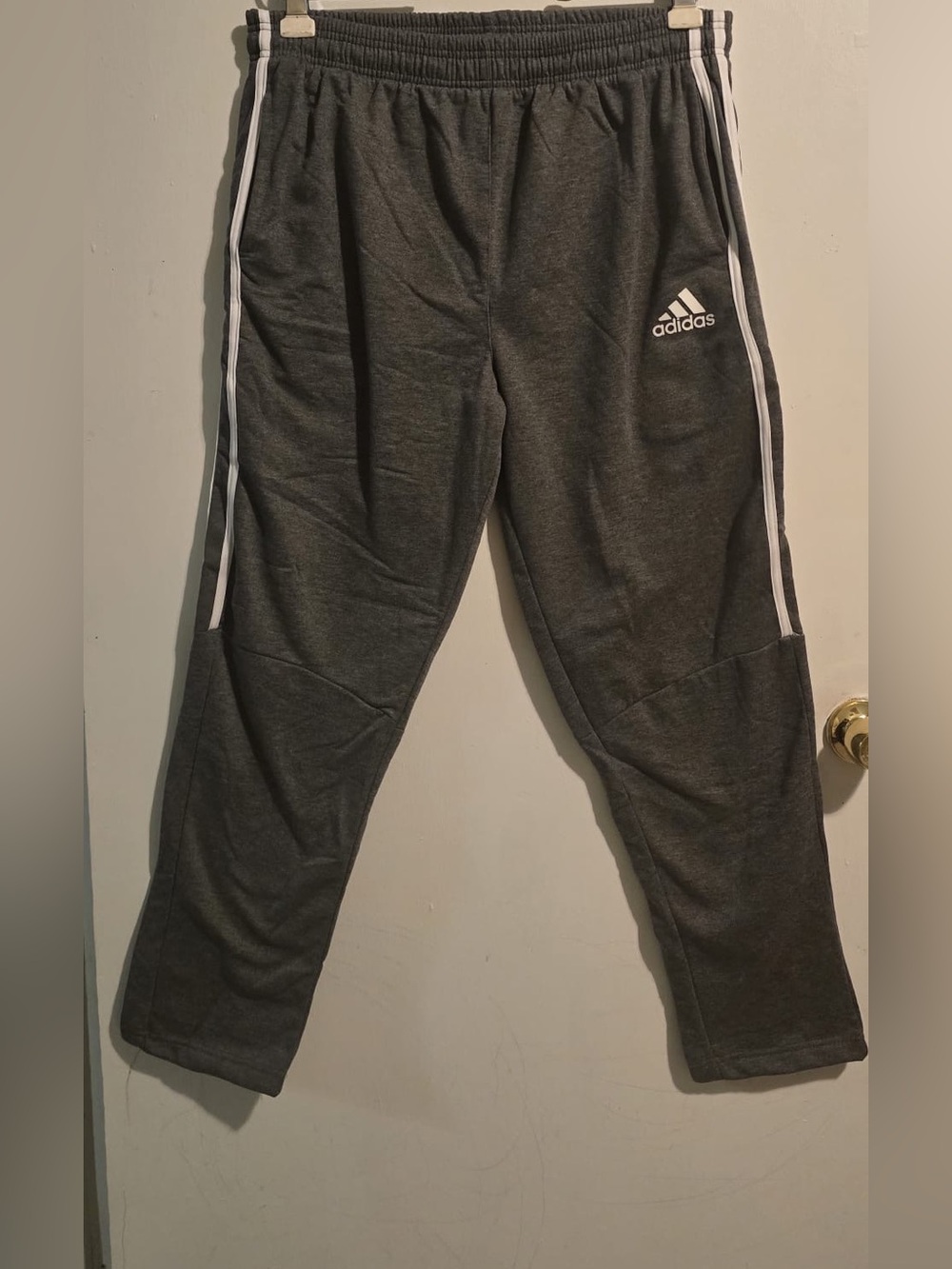 adidas Dark Gray Kids Joggers with White Side Stripes